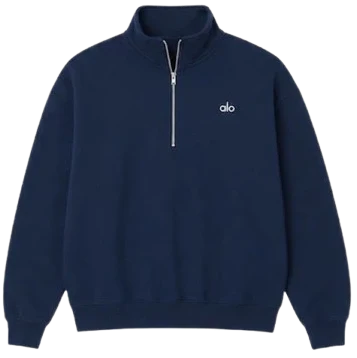 ALO QUARTER ZIP NAVY BLUE
